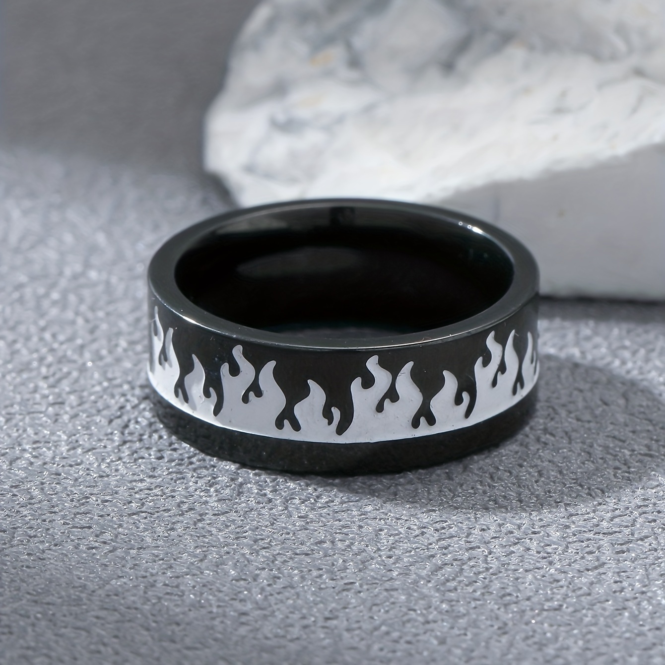 Creative Flame Stainless Steel Ring For Men